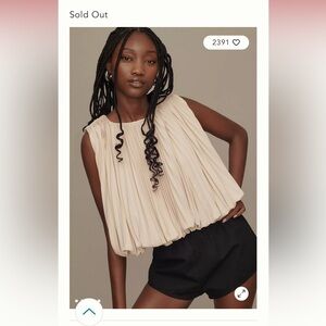 Anthropologie Mare Mare Sleeveless Pleated Top